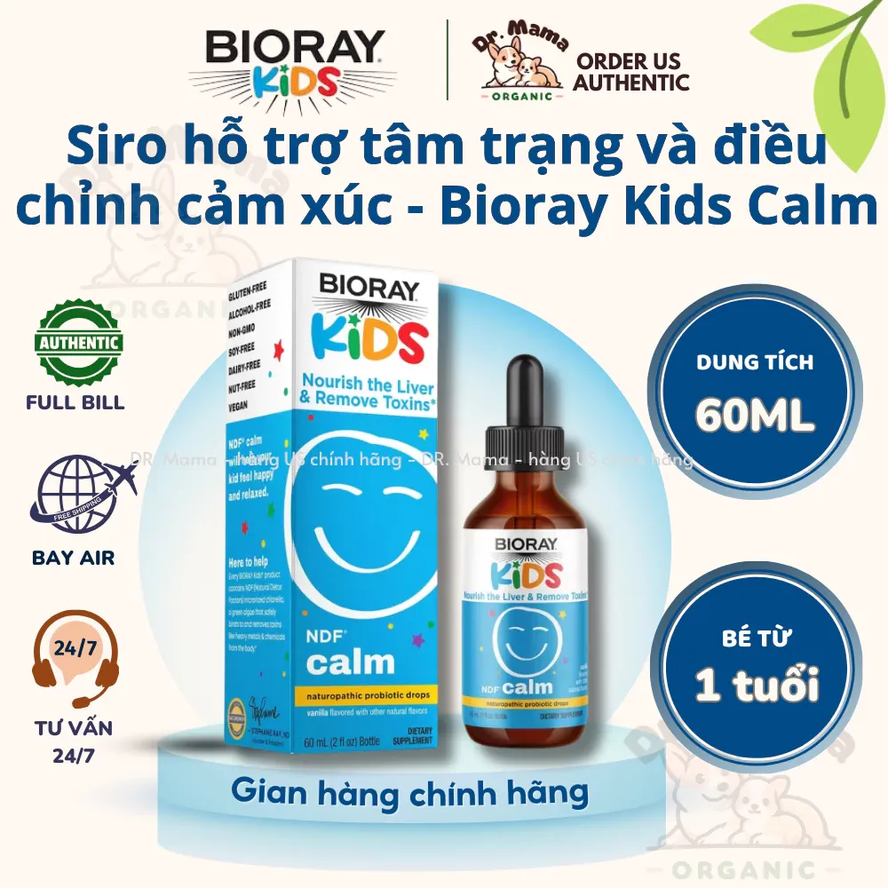 BIORAY Kids NDF Calm hỗ trợ điều chỉnh, tâm trạng, cám xúc, thải độc gan