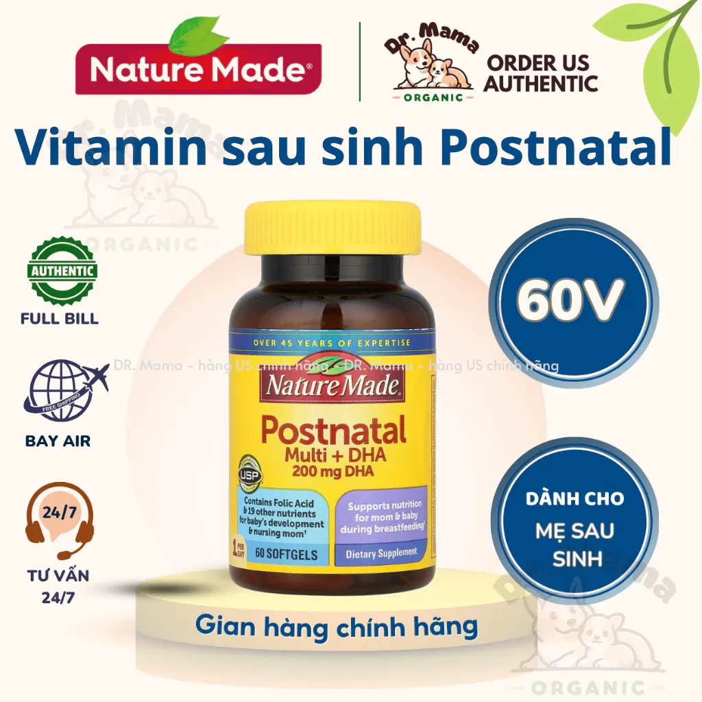 Bổ Bầu Sau Sinh Postnatal Nature Made- Cung Cấp Dưỡng Chất Cho Mẹ Và Nguồn Sữa Mẹ