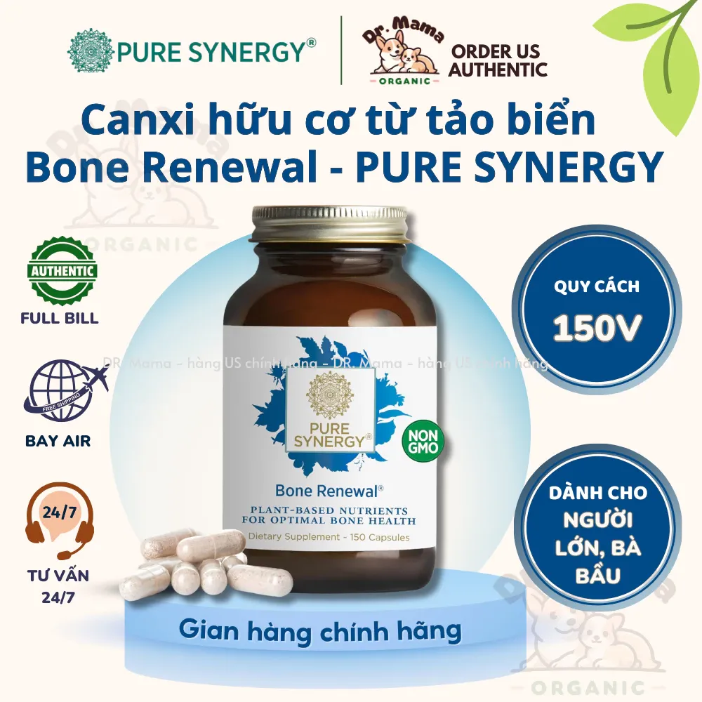 Canxi Pure Synergy Bone Renewal hữu cơ - Hỗ Trợ & Tái Tạo Xương Toàn Diện