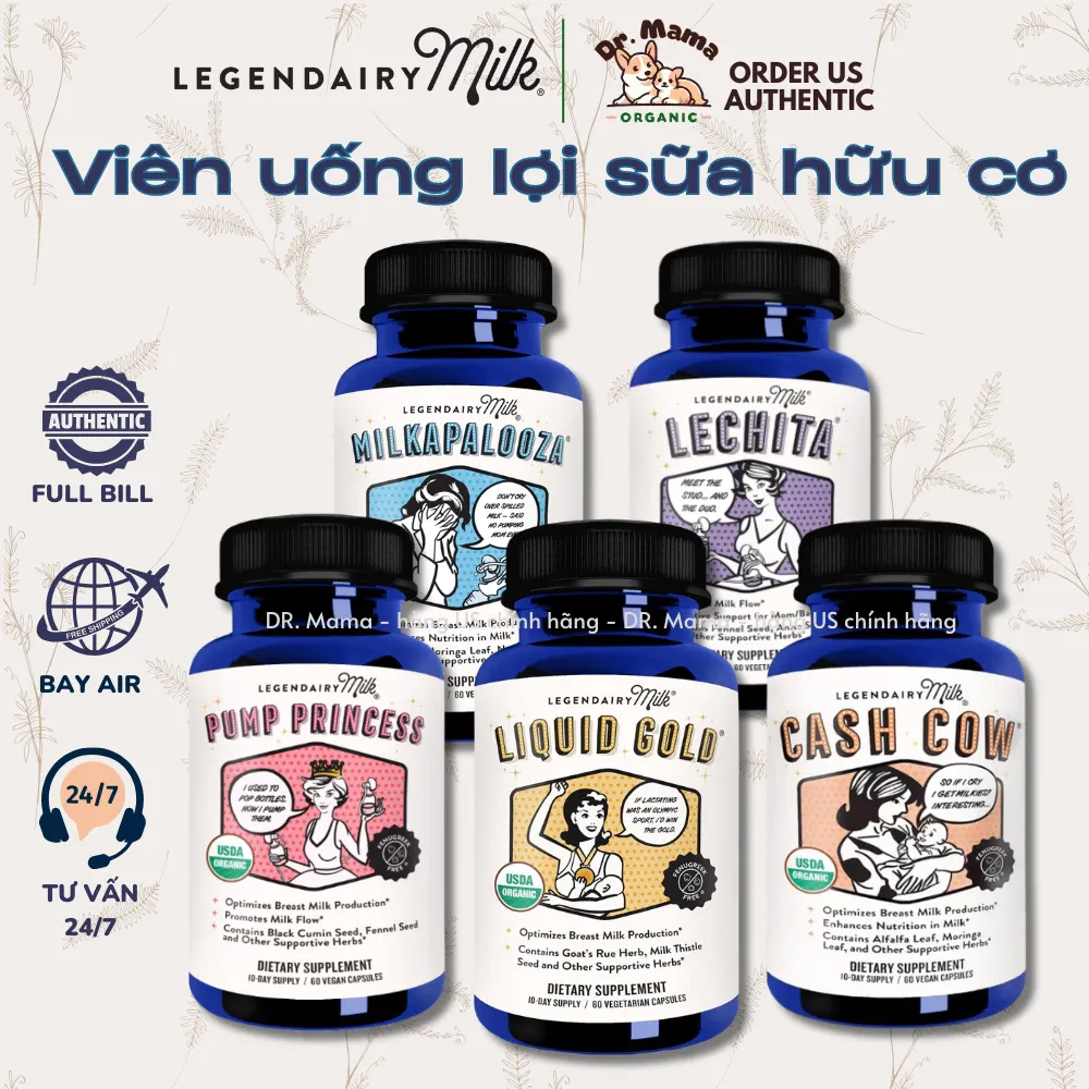 LEGENDAIRY MILK Viên Lợi Sữa Hữu Cơ dành cho mẹ sau sinh và cho con bú 