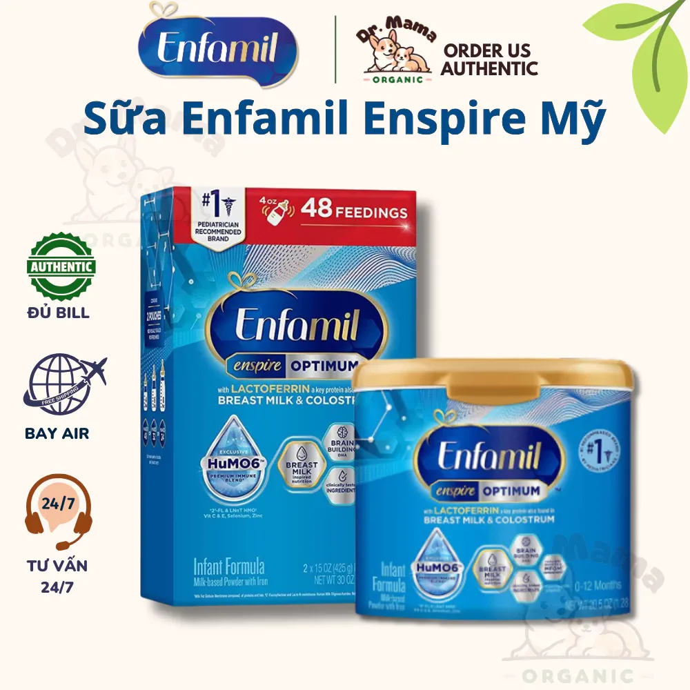 Sữa Enfamil Enspire Optimum nội địa Mỹ cho bé 0 - 12 tháng tuổi cho bé phát triển toàn diện